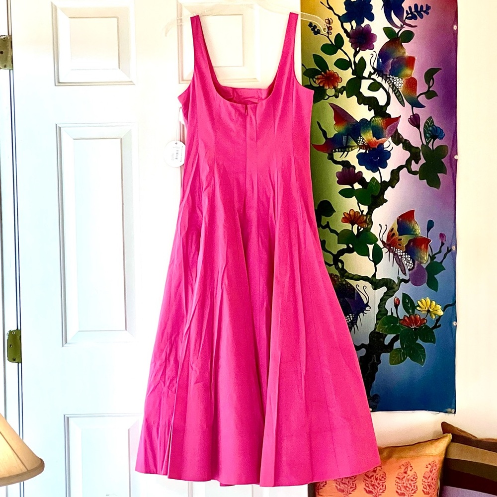 🌺🎉HP🎉🌺 NWT Staud Wells Midi Dress Peony - Picture 13 of 16